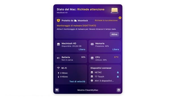 Altri programmi per monitorare la CPU su Mac CleanMyMac