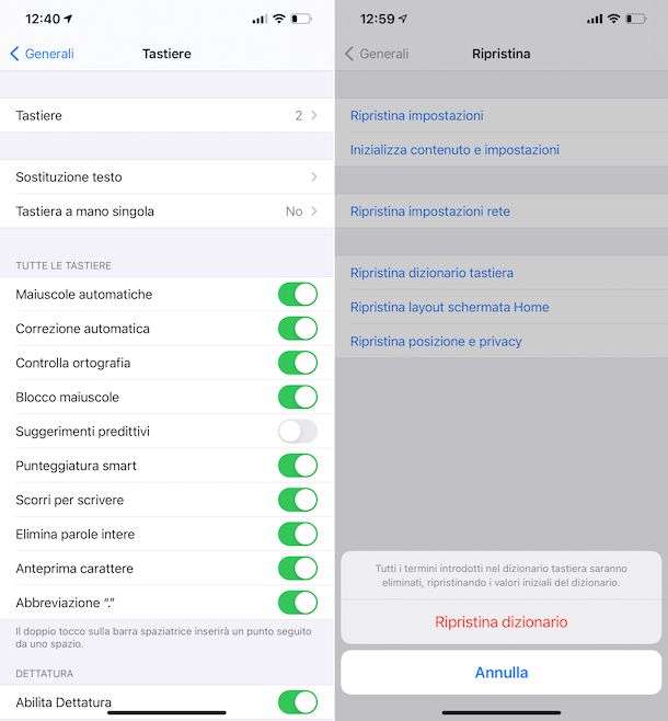 Scrittura predittiva iOS