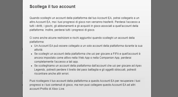 Rischi scollegamento account FIFA