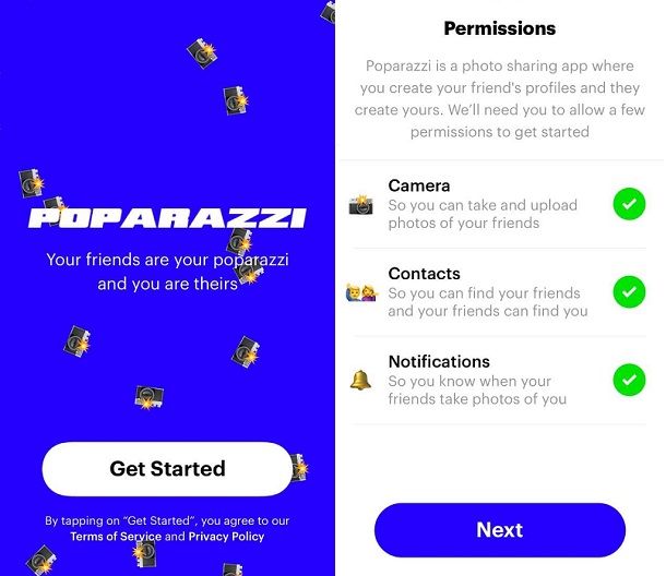 Autorizzazioni Poparazzi app