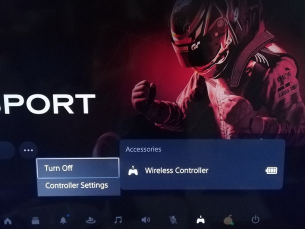 Spegnere il joystick di PS5 da centro di controllo