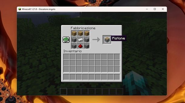 Informazioni preliminari Pistone Minecraft