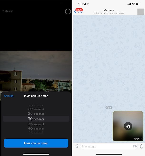Telegram iPhone messaggi che si autodistruggono