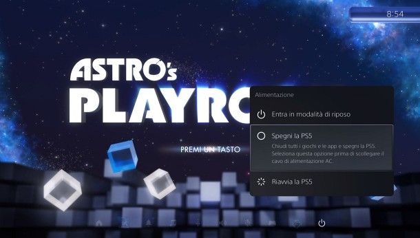 Come spegnere PS5