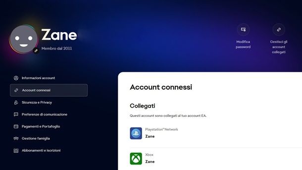 Come cambiare account EA su FIFA PS5