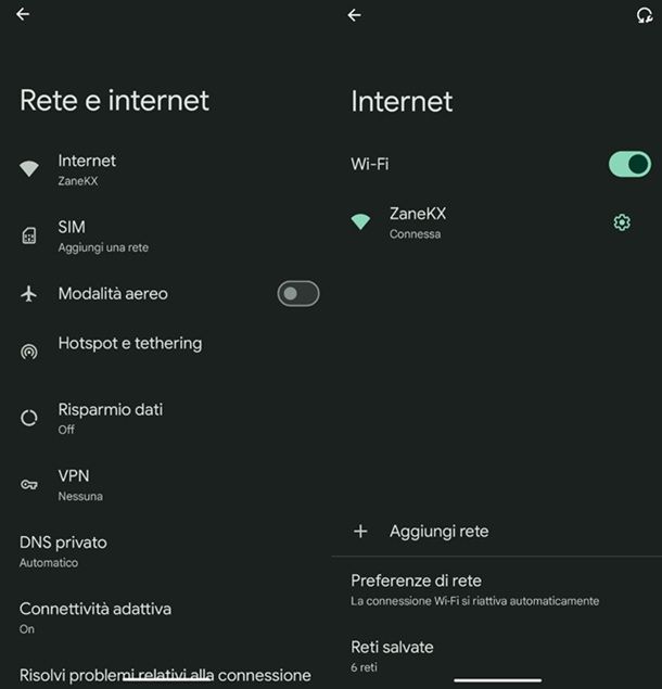 Come abilitare una rete smartphone e tablet Android