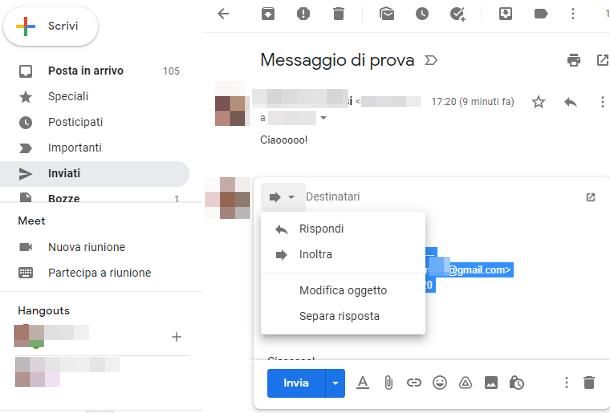 Come rinviare una mail da PC