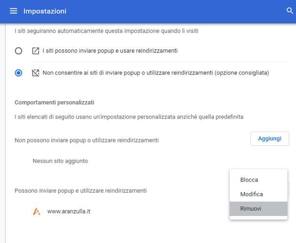 Come disattivare popup su Chrome