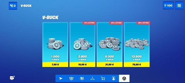 V-Buck Microtransazioni Fortnite Mobile