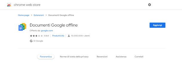 estensione documenti Google offline