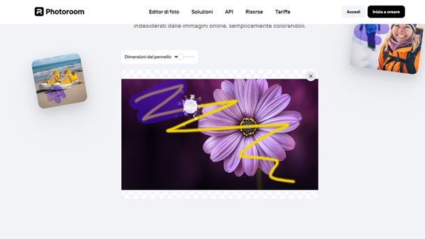 Come togliere gli scarabocchi dalle foto online Photoroom