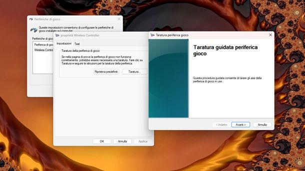 Taratura guidata periferica gioco WIndows 11