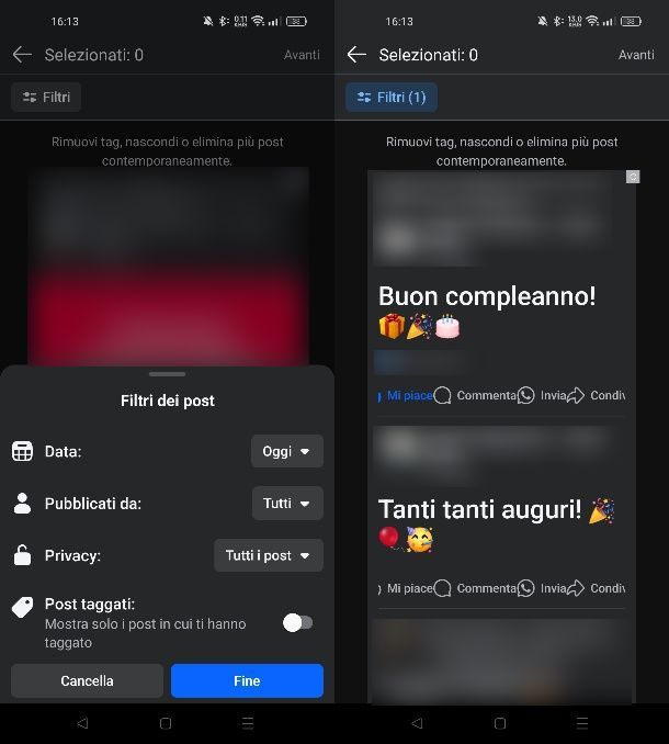 Come vedere tutti i post di auguri su Facebook