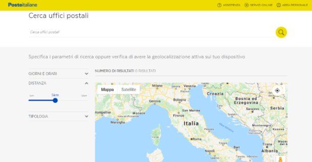 Poste Italiane Cerca uffici postali