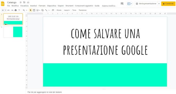 salvare presentazione Google sul computer