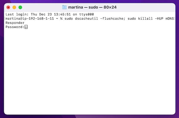 Svuotare cache Mac DNS