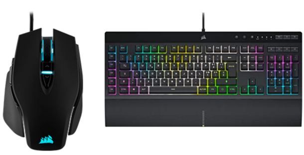 Mouse Corsair M65 ELITE e tastiera Corsair K55 RGB PRO XT