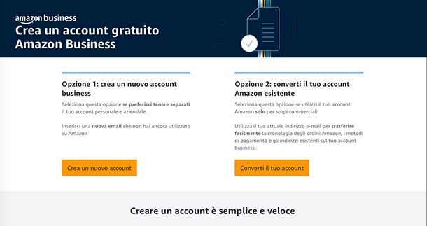 Come funziona Amazon Business iscrizione