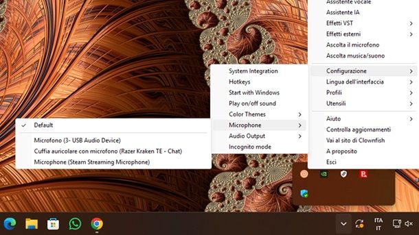 Configurazione Clownfish Voice Changer Windows 11