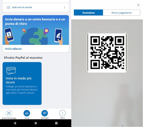 PayPal pagamento QR code