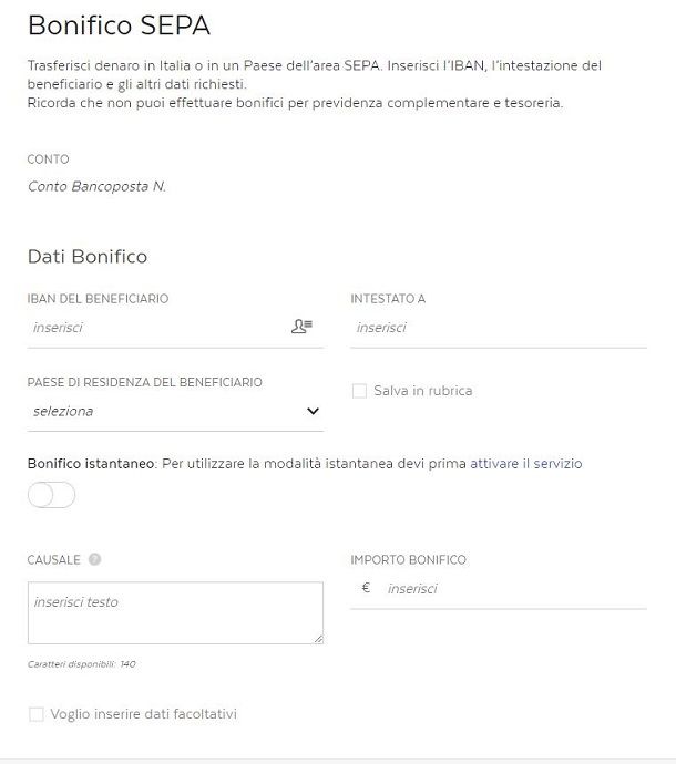 bonifico postepay