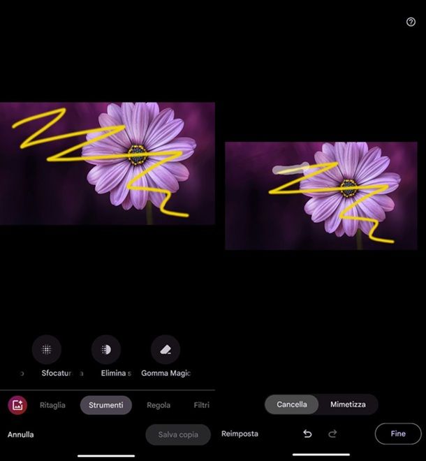 Come togliere scarabocchi dalle foto Android