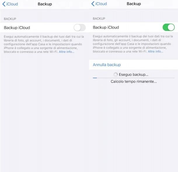 Backup iCloud