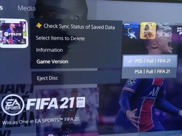 Avviare la versione PS5 di FIFA 21
