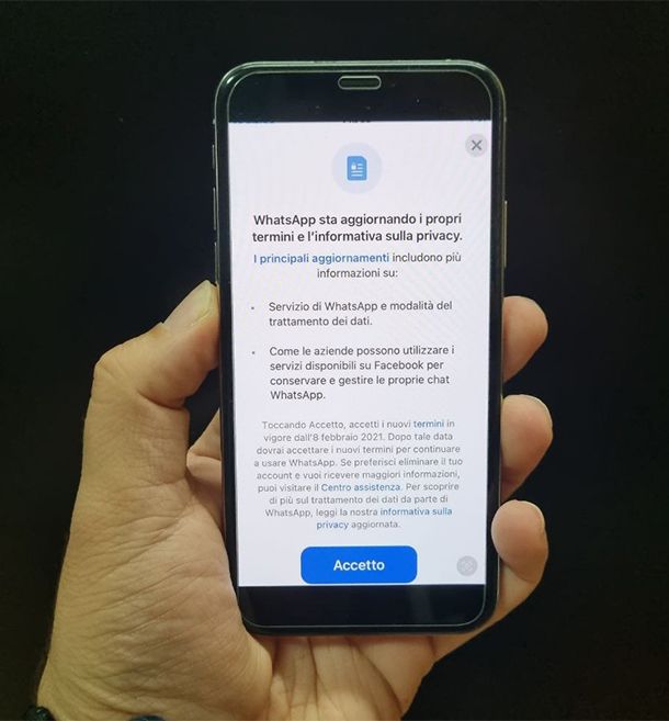 Come accettare termini WhatsApp se ho rifiutato