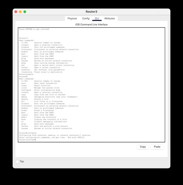 Configurare un router Cisco Packet Tracer
