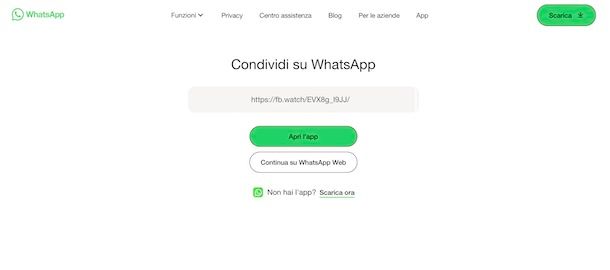 Condivisione Facebook WhatsApp computer