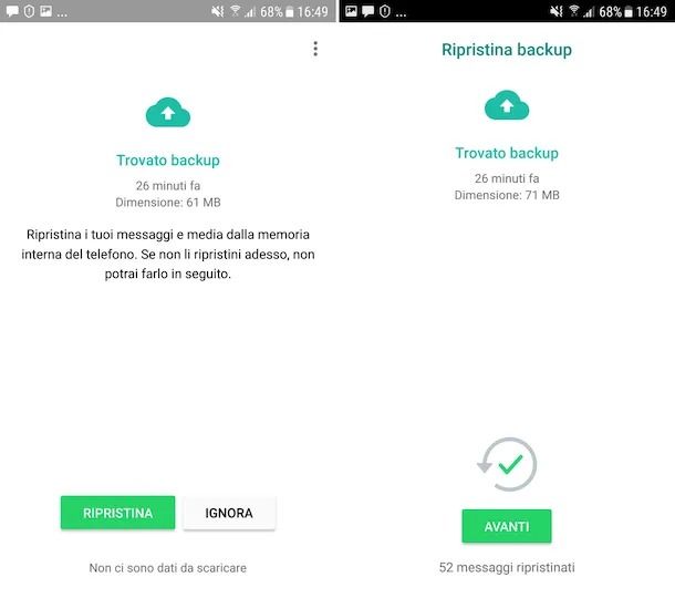 Recupero registrazioni audio WhatsApp