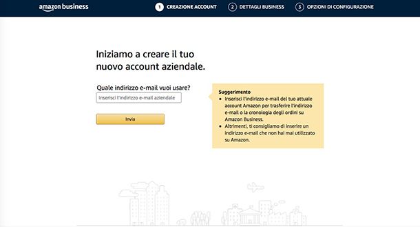 Come funziona Amazon Business creazione account