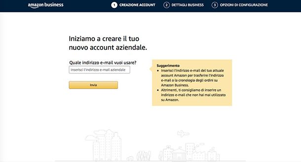 Come funziona Amazon Business creazione account