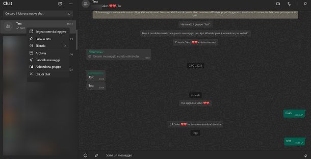 Come fissare una chat su WhatsApp da PC