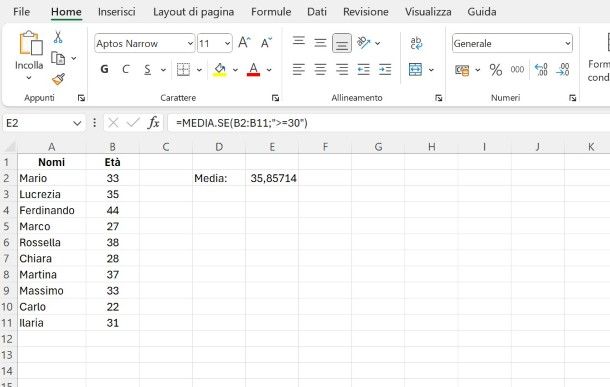 Media.SE su Excel
