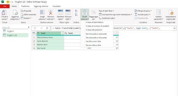 come dividere una cella Excel in verticale