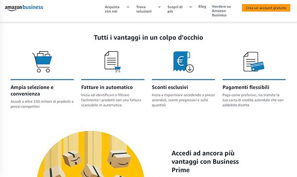 Come funziona Amazon Business vantaggi