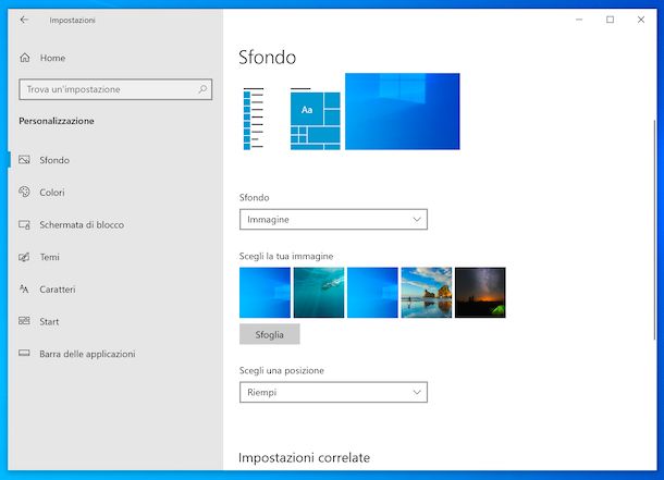 Sfondo desktop Windows 10