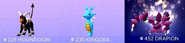 Houndoom Kingdra Drapion Pokemon GO