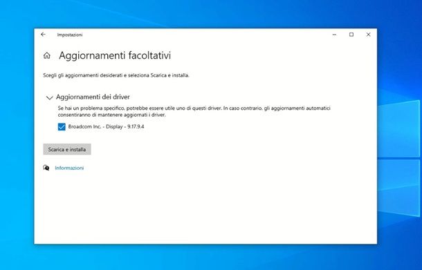 Come aggiornare driver scheda video