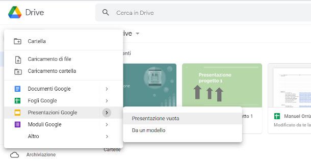 presentazione da Google Drive