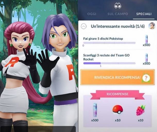 Ricerche speciali Team Rocket Pokemon GO