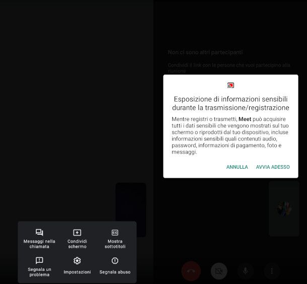 Meet presentazione Google da app
