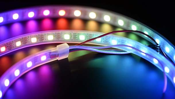 led colorati a ritmo di musica