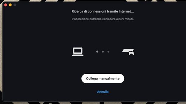 Connessione riproduzione remota PlayStation