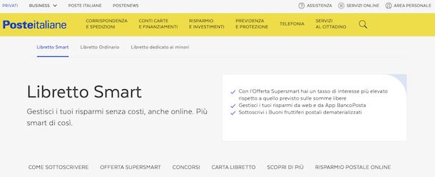 Informazioni Libretto Smart Poste Italiane