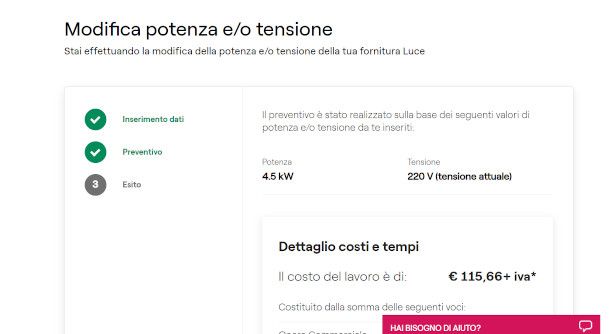 Enel preventivo aumento potenza