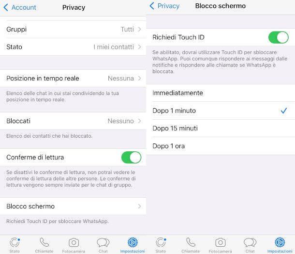 touch id su whatsapp