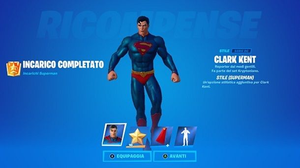 Skin Superman sbloccata Fortnite